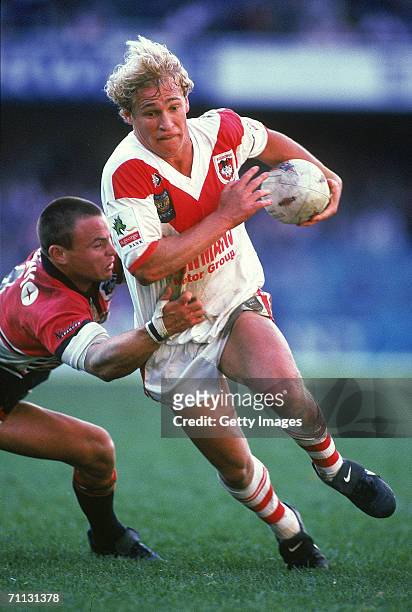 Nathan Brown of the Dragons in action during a ARL Preliminary final match between the North Sydney Bears and the St George Dragons held at the...