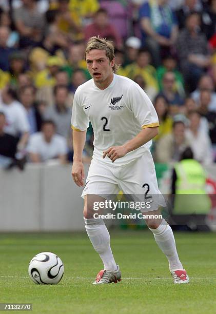 David Mulligan of New Zealandl during the international friendly match between Brazil and New Zealand at the Stadium de Geneva on June 4, 2006 in...
