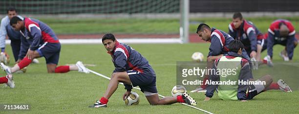 Carlos Hernandez is seen during the training session of Costa Rica National Football Team at the Waldstadium on June 6, 2006 in Walldorf near...