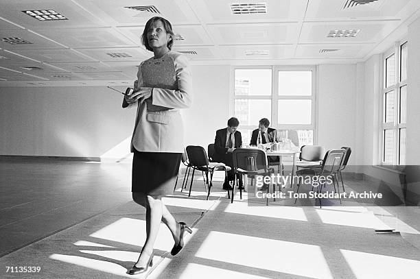 Tony Blair MP is pictured during his successful 1997 General Election campaign with his closest aides, press secretary Alastair Campbell and PA Anji...