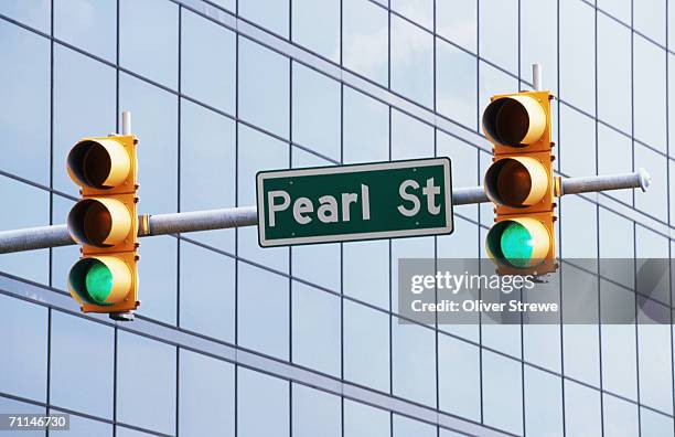 pearl street sign in downtown, jackson, united states of america - pearl mississippi stock pictures, royalty-free photos & images