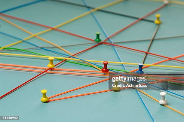 network with pins - link chain part stock pictures, royalty-free photos & images