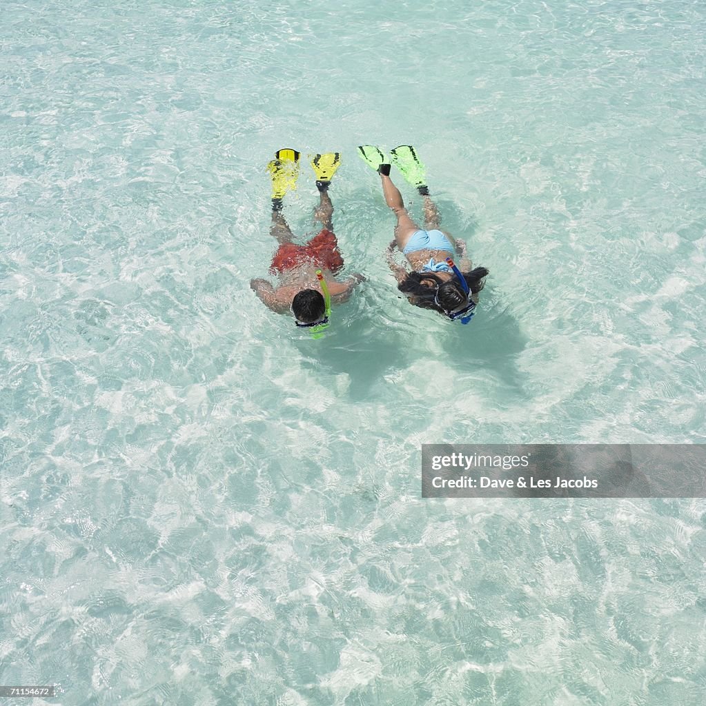 Couple snorkeling