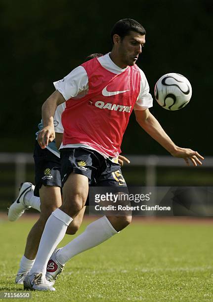 John Aloisi of Australia in action during the Australian training session at the Otto-Meister Stadium June 8, 2006 in Oehringen, Germany.