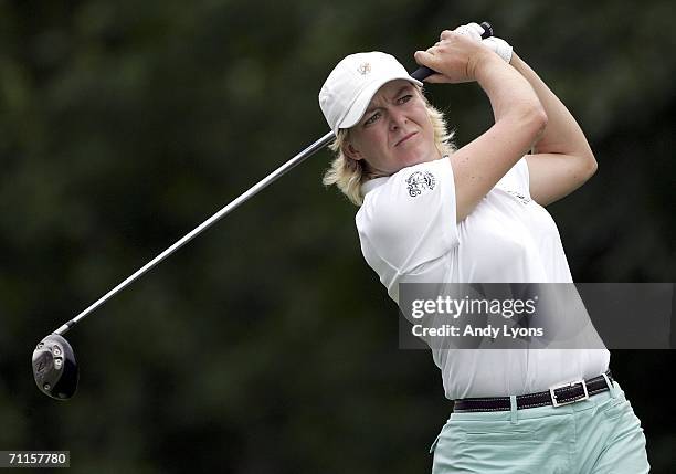 Mhairi McKay hits her tee shot on the par four 9th hole during the first round of the McDonald's LPGA Championship on June 8, 2006 at Bulle Rock Golf...