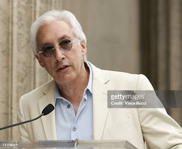 Writer/producer Steven Bochco speaks at the ceremony honoring television producer David Milch with a star on the Hollywood Walk of Fame on June 8,...