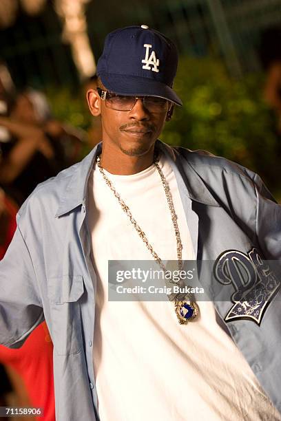 Kurupt outside Opium night club during a Daz video shoot featuring Rick Ross in South Beach on June 7, 2006 in Miami Beach, Florida.