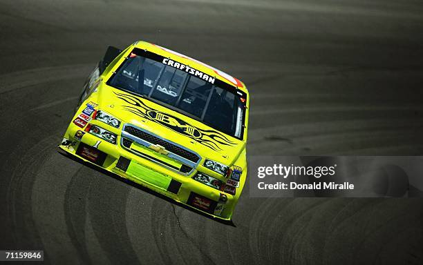 Robert Richardson, driver of the winyourmortgage.com Chevrolet, is seen on track during the Oak Creek Homes Qualifying Day practice for the Sam's...