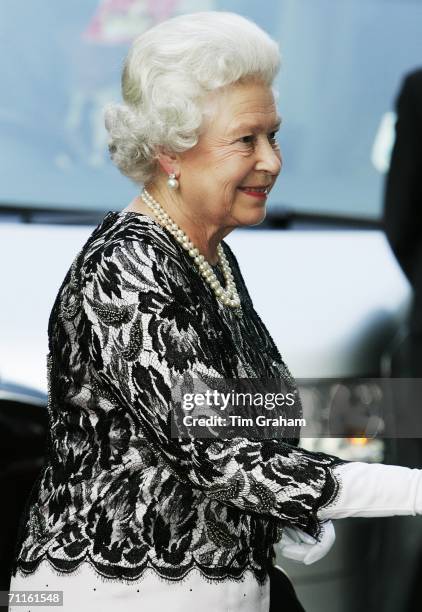 Queen Elizabeth II attends a Royal Gala performance at the Royal Opera House in Covent Garden to celebrate the 75th Anniversary of the Royal Ballet...