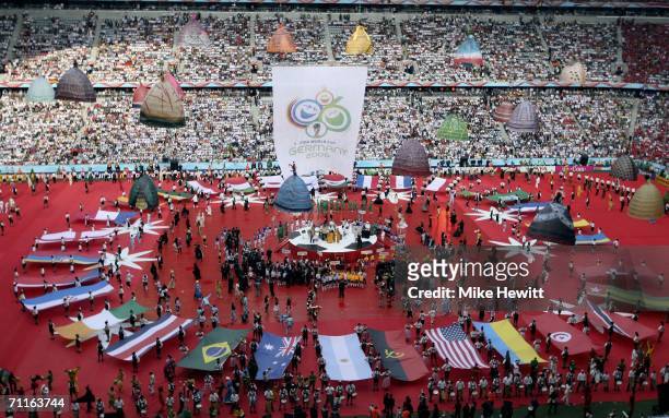 General view of the FIFA World Cup Germany 2006 Opening Ceremony prior to the Group A match between Germany and Costa Rica at the Stadium Munich on...