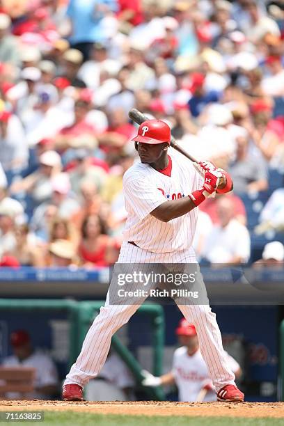 Ryan Howard of the Philadelphia Phillies batting during the game against the Washington Nationals at Citizens Bank Park in Philadelphia, Pennsylvania...