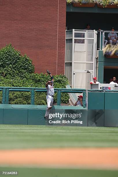 Marlon Byrd of the Washington Nationals fielding during the game against the Philadelphia Phillies at Citizens Bank Park in Philadelphia,...