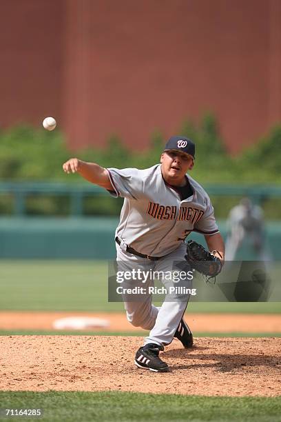 Chad Cordero of the Washington Nationals pitching during the game against the Philadelphia Phillies at Citizens Bank Park in Philadelphia,...