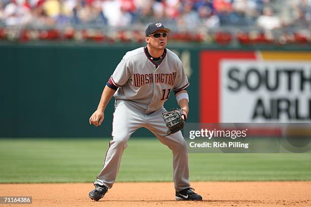 Ryan Zimmerman of the Washington Nationals fielding during the game against the Philadelphia Phillies at Citizens Bank Park in Philadelphia,...