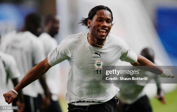 Didier Drogba of the Ivory Coast celebrates during his teams