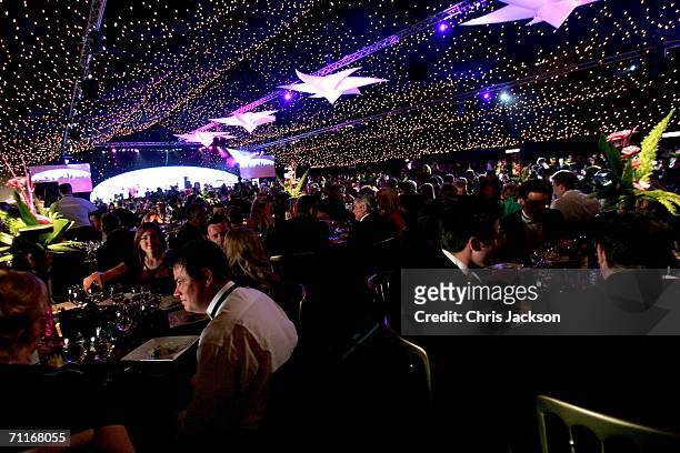 General view is seen in the tent at the Silverstone Grand Prix Ball on June 9, 2006 in Stowe, England