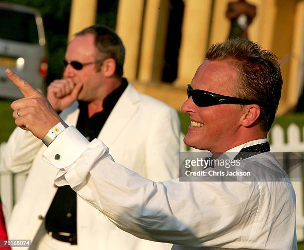 Johnny Hurbert takes part in a charity shoot out at the Silverstone Grand Prix Ball on June 9, 2006 in Stowe, England