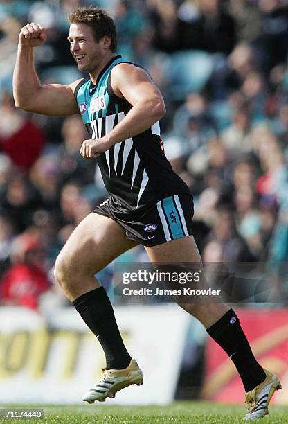 Stuart Dew of Port in action during the round eleven AFL match between the Port Adelaide Power and Hawthorn Hawks at AAMI Stadium June 11, 2006 in...