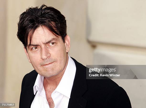 Actor Charlie Sheen arrives at Chrysalis' 5th Annual Butterfly Ball at the home of Fred and Carla Sands on June 10, 2006 in Los Angeles, California.