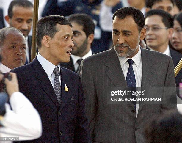 Sayyid Sihab bin Tariq Taimour Al Said , advisor to the Oman Sultan Qaboos bin Said is greeted by Thai Crown Prince Maha Vajiralongkorn upon arrival...