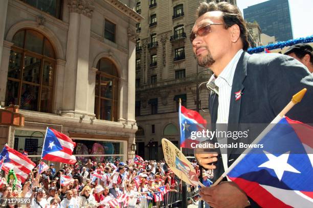 Actor Jimmy Smits is seen during the Puerto Rican Day Parade June 11, 2006 in New York City. The Puerto Rican Day Parade in New York City began in...