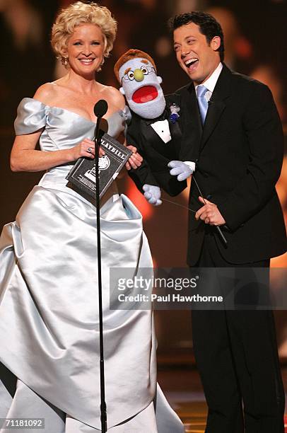 Presenters Christine Ebersole and John Tartaglia appear onstage at the 60th Annual Tony Awards at Radio City Music Hall June 11, 2006 in New York...