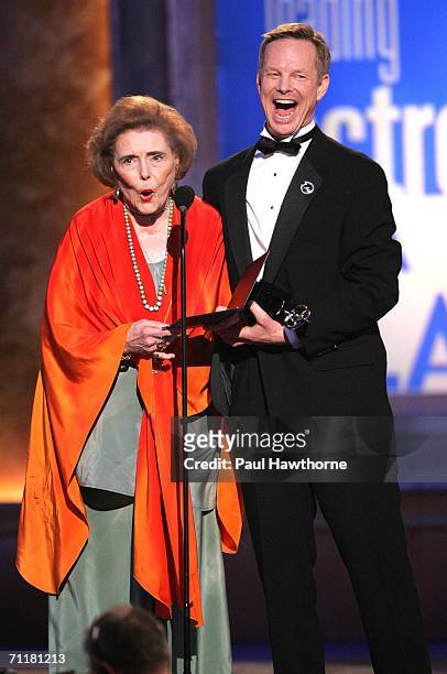 Actor Bill Irwin presents Patricia Neal with a replacement Tony Award at the 60th Annual Tony Awards at Radio City Music Hall June 11, 2006 in New...