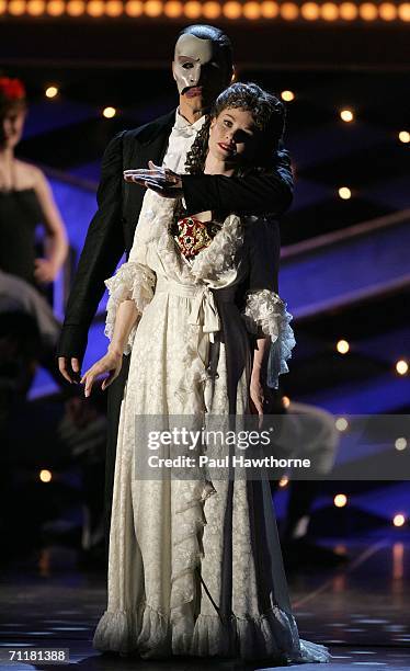 Cast of The Phantom of the Opera appear onstage at the 60th Annual Tony Awards at Radio City Music Hall June 11, 2006 in New York City.