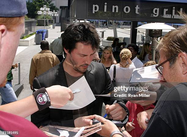 Keanu Reeves at the opening performance of "Without Walls" at CTG's Mark Taper Forum on June 11, in Los Angeles, California. "Without Walls" was...