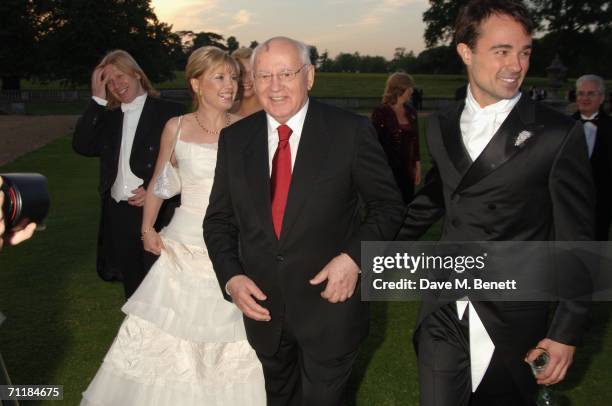 Former President of the Soviet Union Mikhail Gorbachev , his daughter Irina Virganskaya and President of the Raisa Gorbachev Foundation, Evgeny...