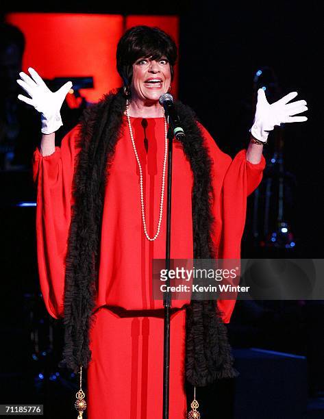 Actress Jo Anne Worley performs at "What A Pair 4" benefiting The John Wayne Cancer Institute at the Wiltern Theater on June 11, 2006 in Los Angeles,...