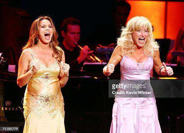 Actress Rosa Blasi and Lisa Ann Walter perform at "What A Pair 4" benefiting The John Wayne Cancer Institute at the Wiltern Theater on June 11, 2006...