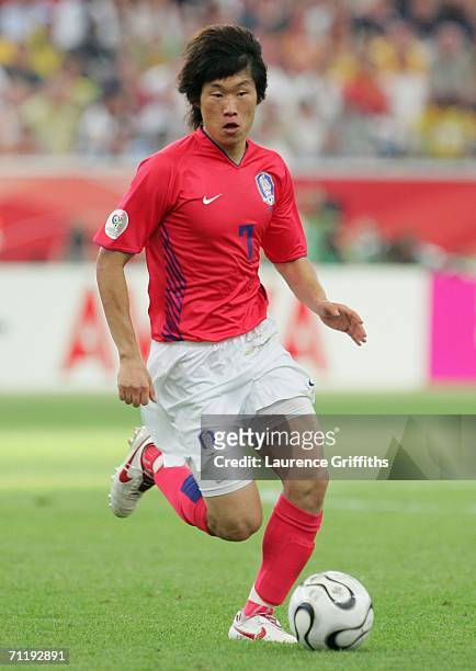 Ji-Sung Park of South Korea in action during the FIFA World Cup Germany 2006 Group G match between South Korea and Togo at the Stadium Frankfurt on...