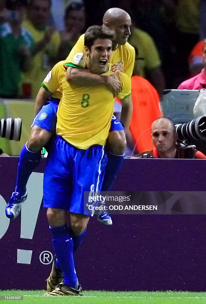 Jonayed Kaka Brazilian midfielder Kaka is congratulated by teammate defender... News ...