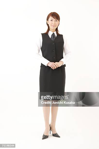 a  woman in formal attire posing - waistcoat isolated stock pictures, royalty-free photos & images
