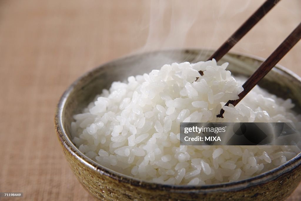 Steamed rice, close-up