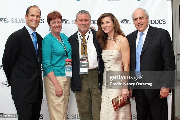 Charlie Koones, Liane Hanson, Bill Couturiz, Patricia Finneran, and Dan Glickman pose at the Opening Night of Silverdocs June 13, 2006 at Silver...