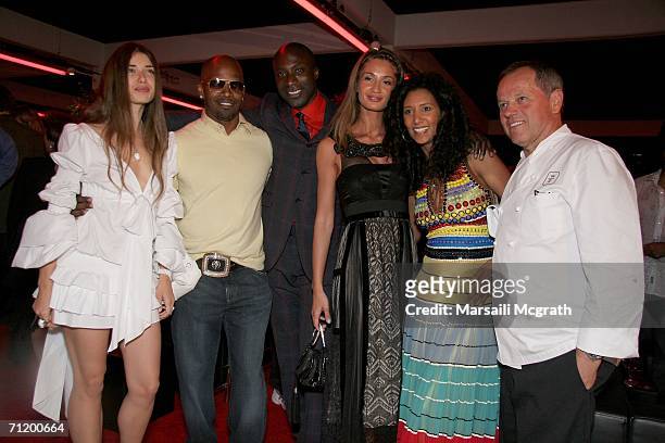 Natasha Yaranpanko, actor Jamie Foxx, Designer Ozwald Boateng, wife Gyunel Boateng, Gelila Assefa and fiance Chef Wolfgang Puck attend Sundance...