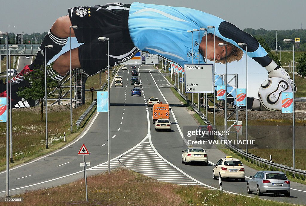 A giant billboard of German goalkeeper O