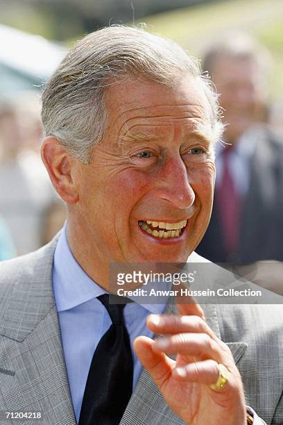 Prince Charles, the Prince of Wales smiles during a visit to Showcase Launceston at Launceston Castle, June 14, 2006 in Launceston, England.The...