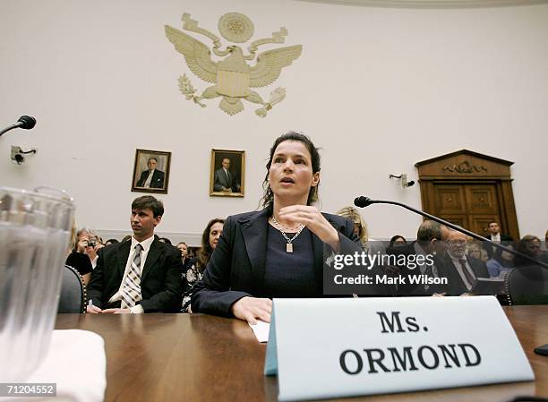 Julia Ormond, actress and goodwill ambassador for the abolition of slavery and human trafficking, testifes during a House International Relations...