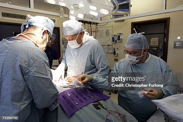 Consultant Surgeon Andrew Ready and his team conducts] a live donor kidney transplant at The Queen Elizabeth Hospital Birmingham on June 9 in...