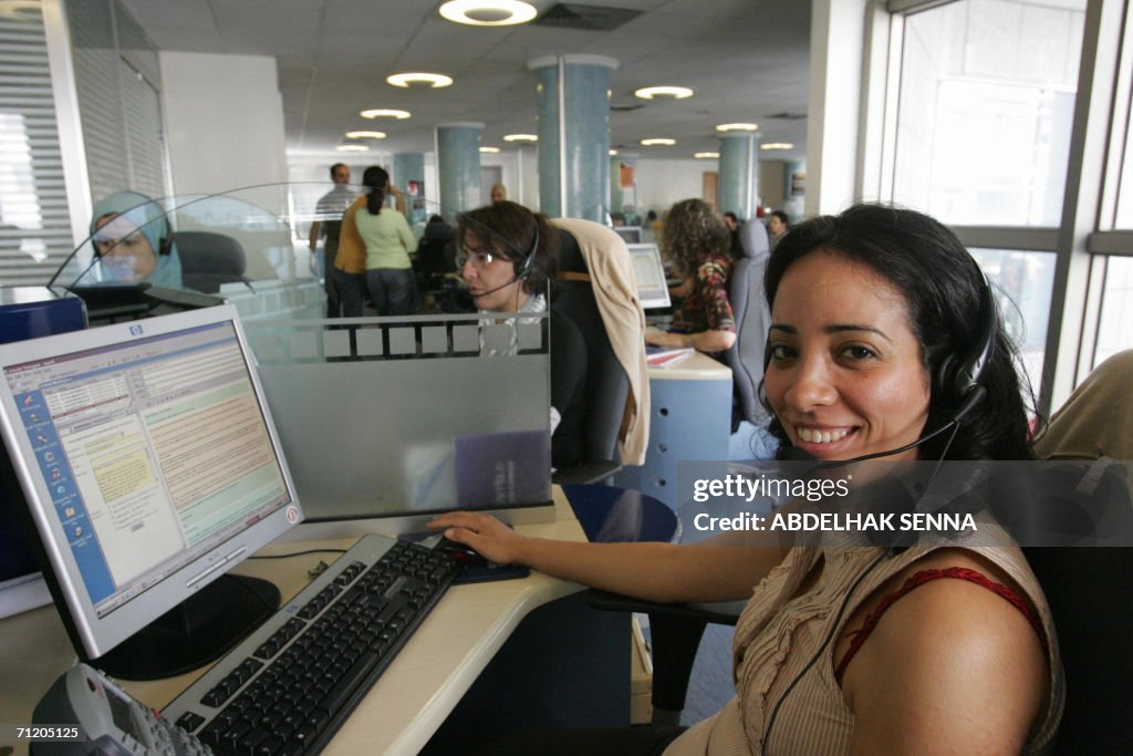 Call Performance Rabat Moroccan agents are pictured in a call center in Rabat 14 June 2006 ...