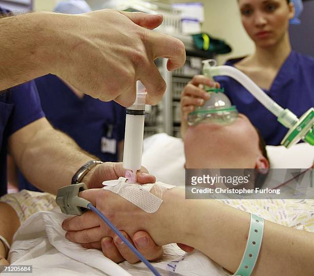 Patient is prepared for surgery at The Queen Elizabeth Hospital on June 14, 2006 in Birmingham, England. Senior managers of the NHS have said that...