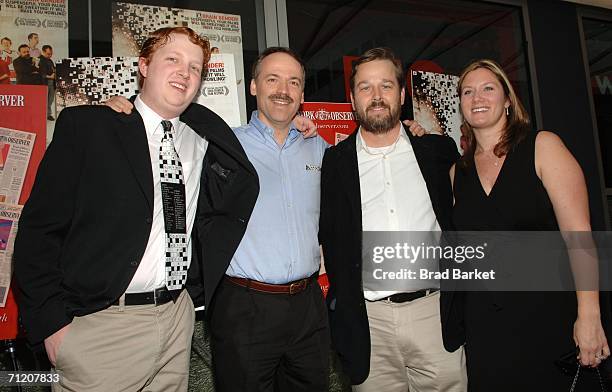 Tyler Hinman, New York Times Crossword editor Will Shortz, director Patrick Creadon, and producer Christine O'Malley arrive to the special New York...