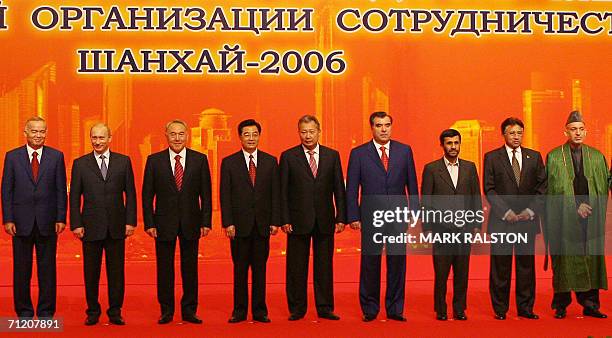 Leaders of Shanghai Cooperation Organization, Uzbekistan's President Islam Karimov, Russian President Vladimir Putin, Kazakhstan's President...