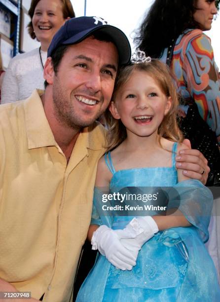 Actor Adam Sandler and actress Tatum McCann arrive at Sony Pictures premiere of "Click" held at the Mann Village Theater on June 14, 2006 in...