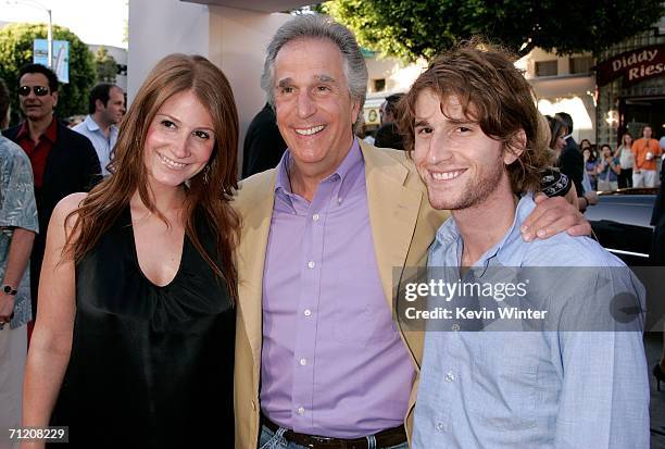 Actor Henry Winkler with son Max Winkler and daughter Zoe Emily Winkler arrive at Sony Pictures premiere of "Click" held at the Mann Village Theater...