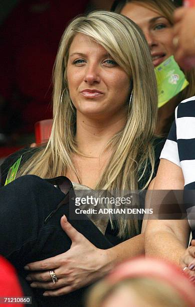 Sister of England's captain David Beckham, Joanne, is seen at Nuremberg's Franken Stadium before the start of the opening round Group B World Cup...