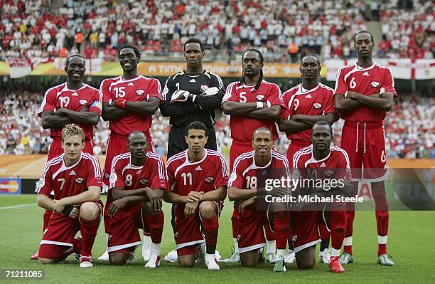 The Trinidad and Tobago team pose for the cameras, prior to kick off during the FIFA World Cup Germany 2006 Group B match between England and...